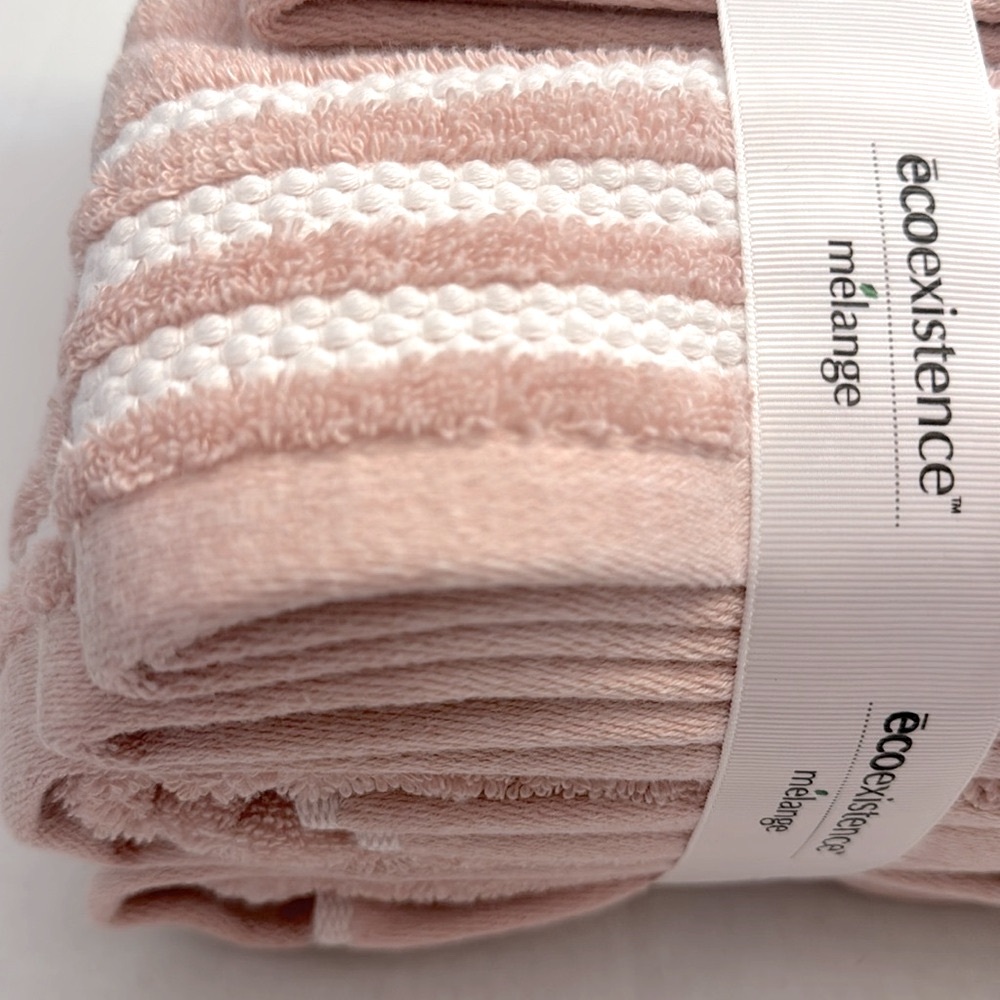 6pc Ecoexistence Mélange Bath Towel Set - Waterless Coloring  - Pink/White - Picture 5 of 9